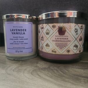 Bath & Body Works Lavender Vanilla and Marshmallow Candle Set